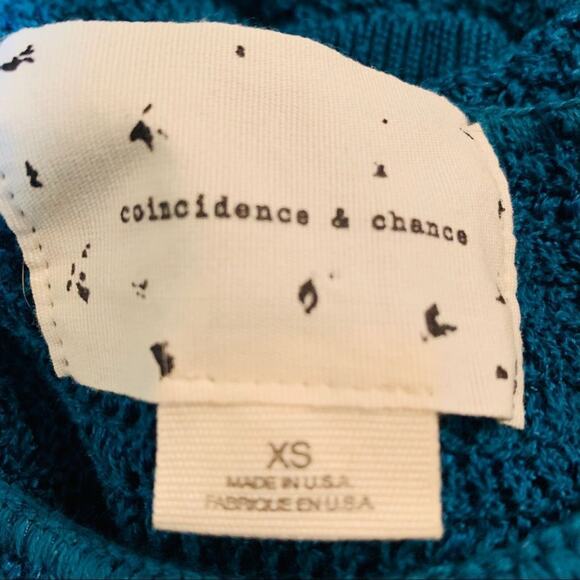 URBAN OUTFITTERS TEAL COTTON RAYON SWEATER xs - Picture 4 of 4